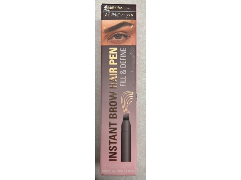 Revolution Instant Brow File & Define Hair Pen, Dark Brown, 0.06 fl oz/1.8 mL