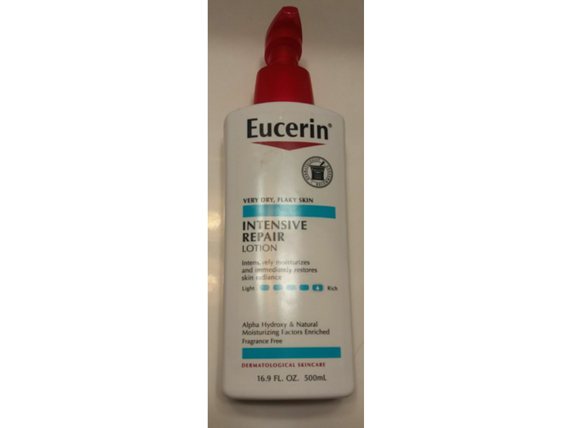 Eucerin Intensive Repair Lotion, Fragrance Free, 16.9 fl oz/500 mL