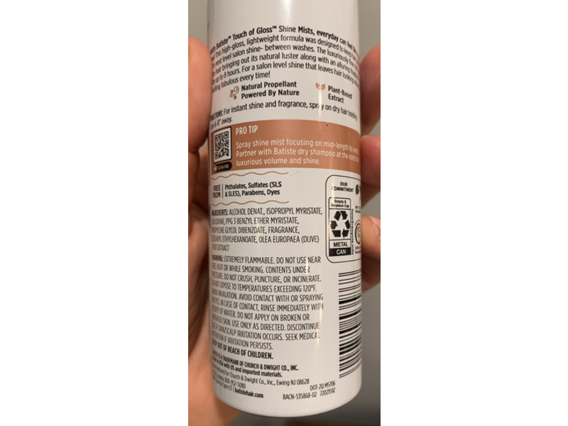 Batiste Touch Of Gloss Shine Mist, Coconut Crush, 3.0 oz/85 g