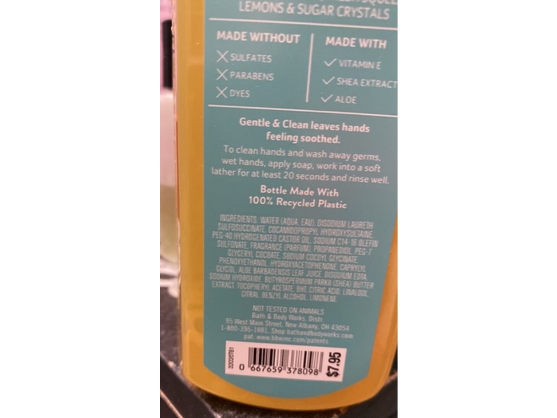 Bath & Body Works Gentle & Clean Foaming Hand Soap, Sweet Tea & Lemonade , 8.75 fl oz/259 mL