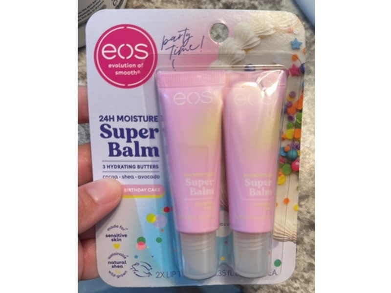 eos Super Balm, Birthday Cake, 0.35 fl oz/10 mL, Pack Of 2