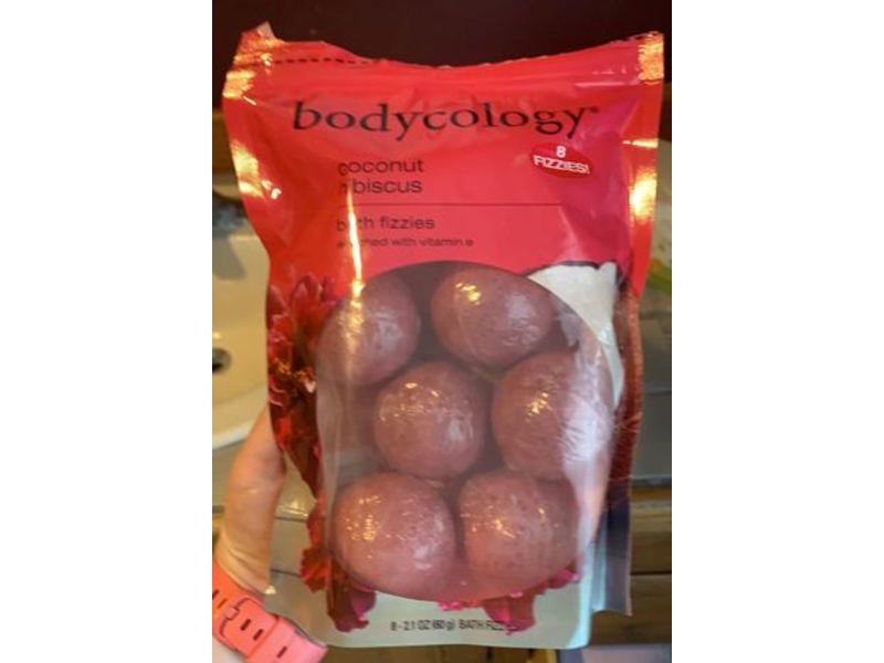 Bodycology Coconut Hibiscus Bath Fizzies, Vitamin E, 2.1 oz/60 g, 8 Count