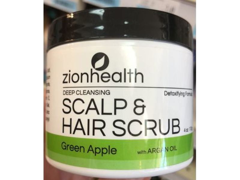 Zion Health Deep Cleansing Scalp & Hair Scrub, Green Apple, 4 oz/113 g