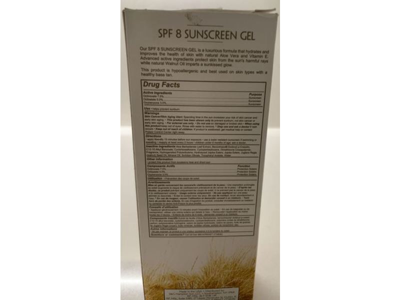 Hampton Sun Gel, SPF 8 , 4 fl oz/118 mL