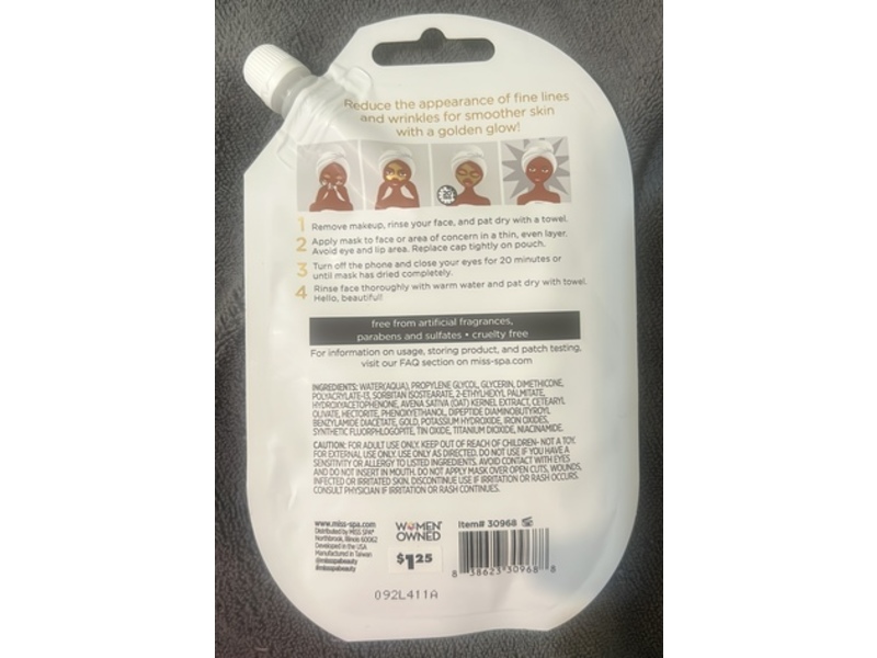 Miss Spa Rich Face Illuminating Creme Mask, 1.18 fl oz/35 mL