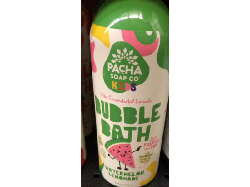 Pacha Soap Co Kids Bubble Bath, Watermelon, 8 oz/473 mL
