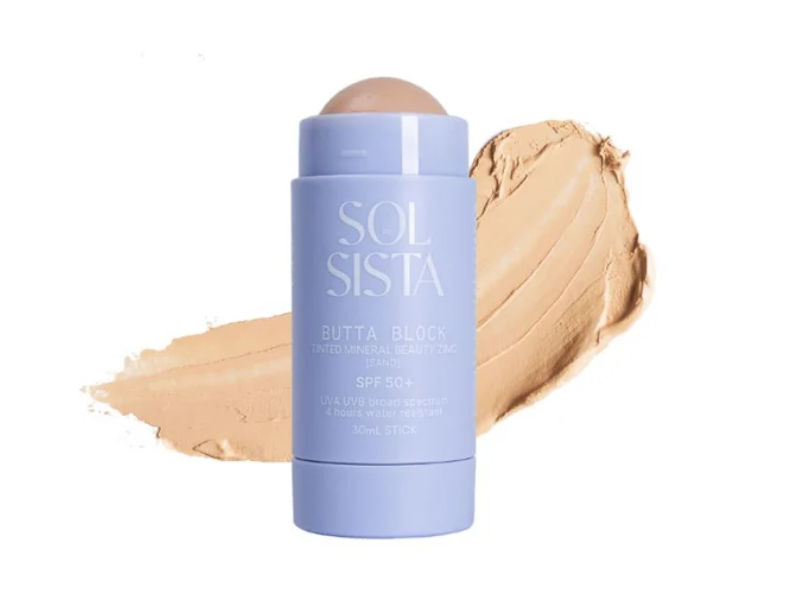 Sol Sista Butta Block Tinted Mineral, Tan, Kakadu Plum + Olive Squalane, SPF 50+, 30 mL