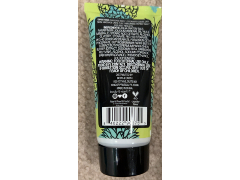 Be Body & Earth Perfect Body Lotion, Pineapple, 1.7 fl oz/50 mL