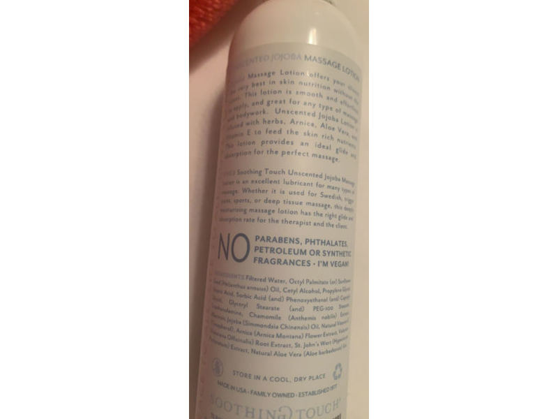 Soothing Touch Herbal Therapy Massage Lotion, Unscented Jojoba, 8 fl oz/236 mL