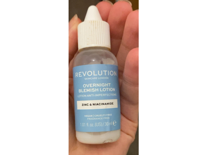 Revolution Skincare Overnight Blemish Lotion, Zinc & Niacinamide, 1.01 fl oz/30 mL