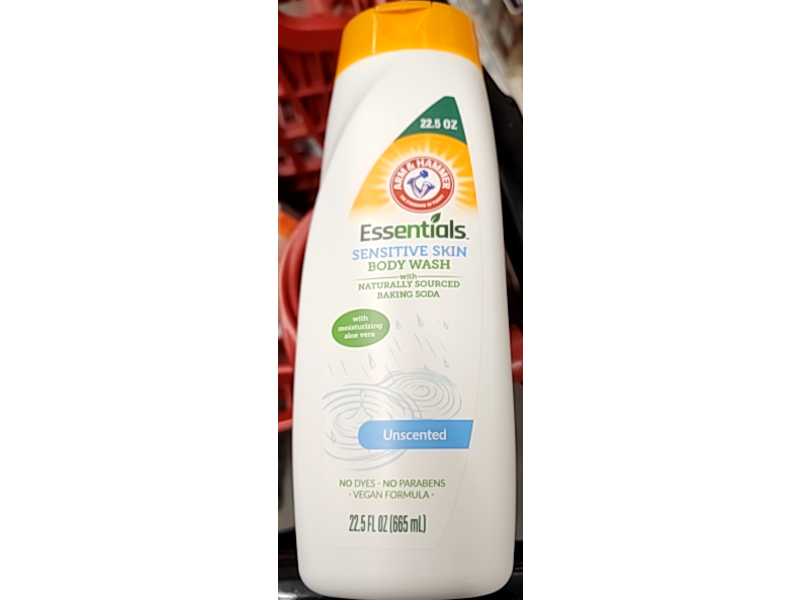 Arm & Hammer Essentials Sensitive Skin Body Wash, Baking Soda, 22.5 fl oz/665 mL