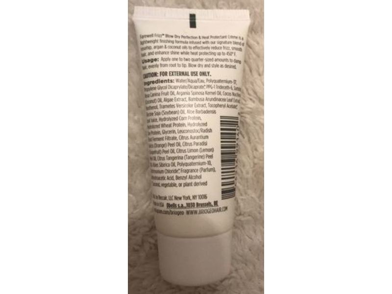 Briogeo Blow Dry Perfection Heat Protectant Creme, Farewell Frizz, 0.75 fl oz/22 mL