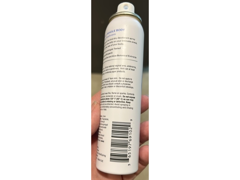 Fds Intimate Whole Body Deodorant Spray, Tropical Cooconut, 2 oz/56 g