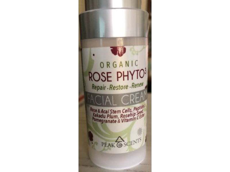 Peak Scents Organic Rose Phyto3 Facial Cream, 1 fl oz