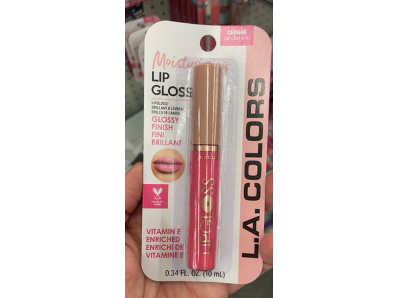 L.A.Colors Moisturising Lip Gloss, Paradise Pink, 0.34 fl oz/10 mL