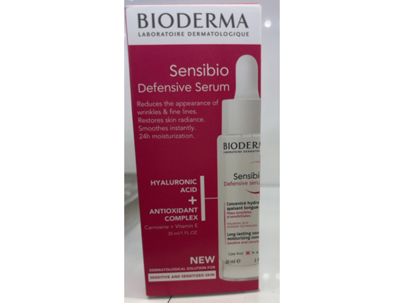 Bioderma Sensibio Defensive Serum, Hyaluronic Acid + Antioxidant Complex, 1 fl oz/30 mL