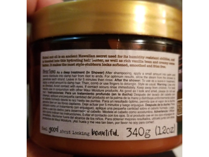 Maui Moisture Smooth & Repair Plus Hair Butter, Vanilla Bean, 12 oz/340 g