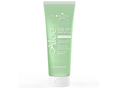 Florida Glow Aloe Vera After Sun Cooling Gel, Vitamin B5, 8.5 oz/240 mL