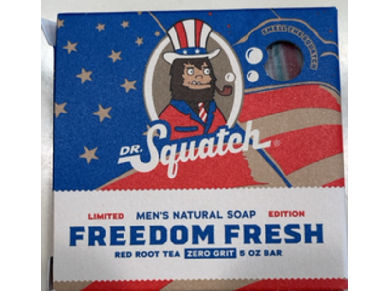Dr Squatch Freedom Fresh Men's Natural Soap, Red Root Tea, 5 oz