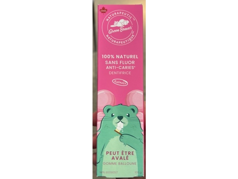 Green Beaver Kids Toothpaste, Bubblegum, 100 g