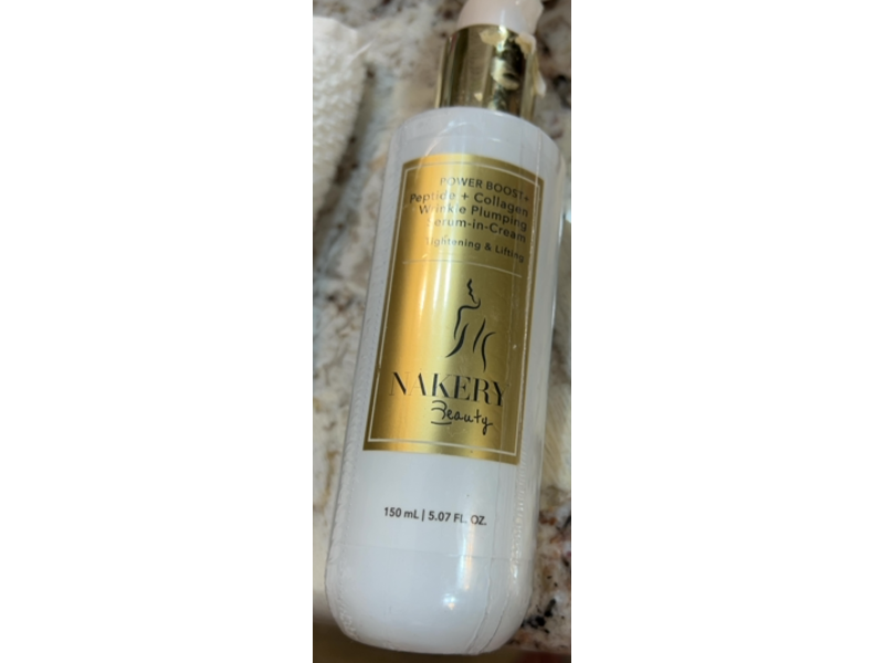 Nakery Beauty Power Boost+ Wrinkle Plumping Serum-In-Cream, Peptide + Collagen, 5.07 fl oz/150 mL