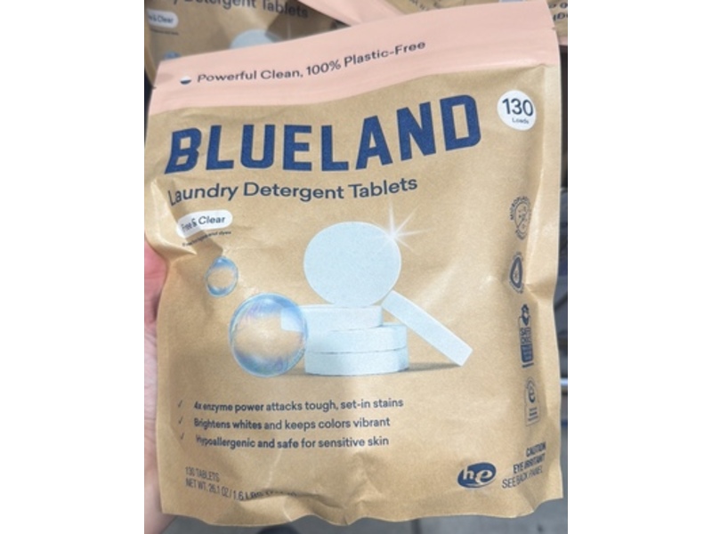 Blueland Laundry Detergent Tablets, Free & Clear, 130 Loads, 26.1 fl oz, Count 130