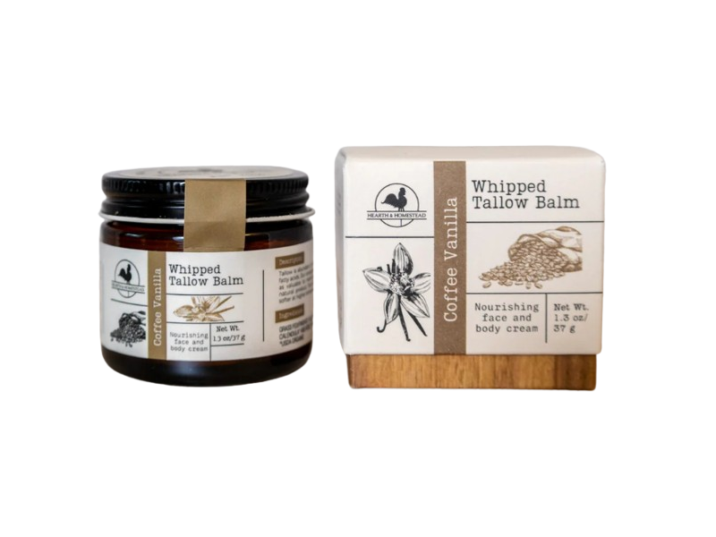 Hearth & Homestead Whipped Tallow Balm, Coffee Vanilla, 1.3 oz/37 g