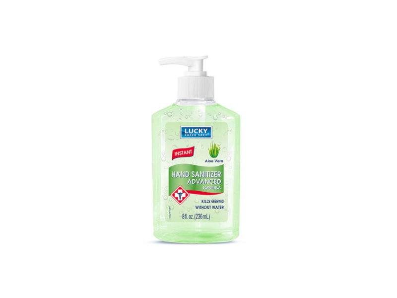 Lucky Super Soft Hand Sanitizer, Aloe Vera, 8 fl oz/236 mL