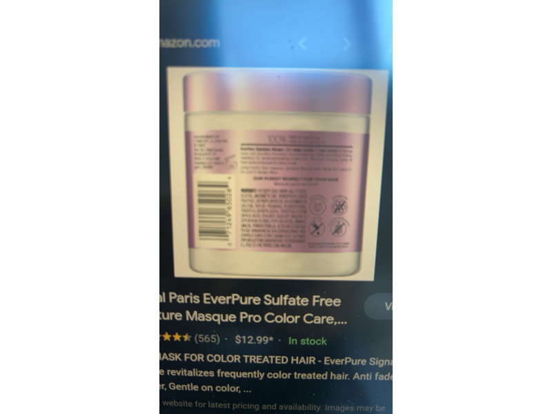 L'Oreal Paris EverPure Signature Masque Pro Color Care, Sulfate Free , 8 fl oz/236 mL