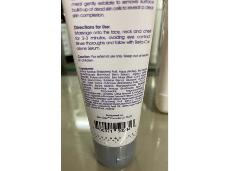 Skin Script Raspberry Refining Scrub, Jojoba Beads & Blue Corn Meal, 4 oz/120 g