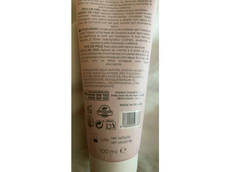 Deliplus Facial Clean Sensitive Gel Limpiador, 100 mL