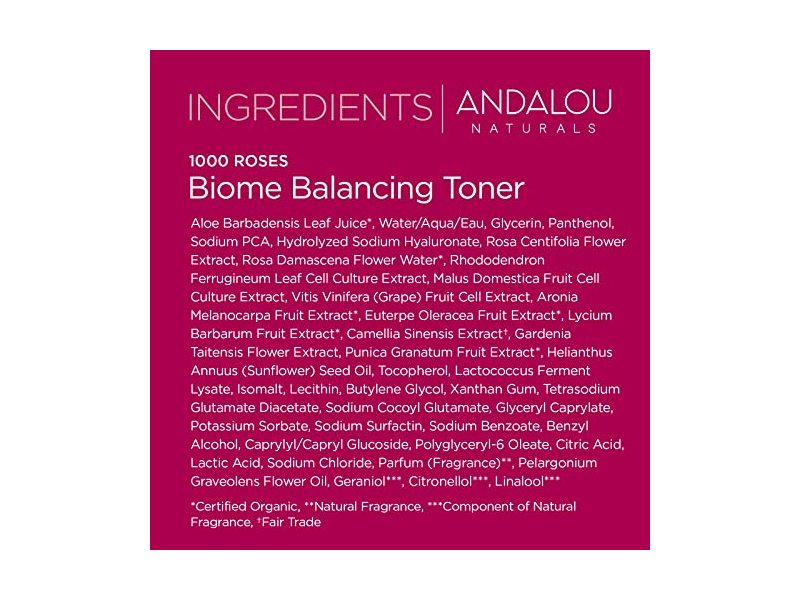 Andalou Naturals Biome Balancing Toner Spay, 6 fl oz
