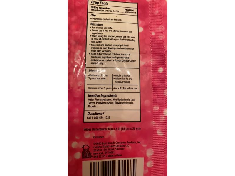 Disney Princess Antibacterial Hand Wipes, 40 Counts