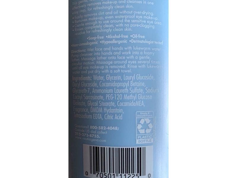 Neutrogena Fresh Foaming Cleanser, 9.6 fl oz/283 mL.