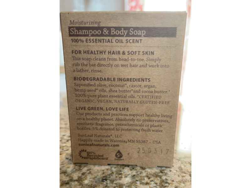 SunLeaf OrangeGinger Moisturizing Shampoo & Body Soap, 5 oz/142 g