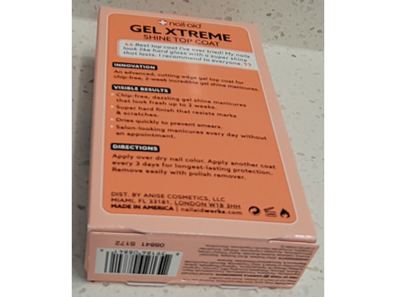 Nail-Aid Gel Xtreme Shine Top Coat, 0.55 fl oz/15 mL
