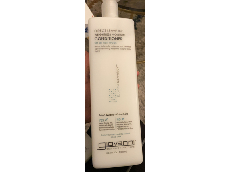 Giovanni Direct Leave-In Weightless Moisture Conditioner, 33.8 fl oz/1000 mL
