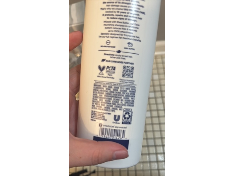 Dove Anti-Frizz & Smooth Damage Therapy Shampoo, 18 fl oz/532 mL