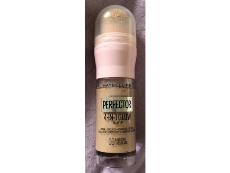 Maybelline New York Perfector 4 In 1 Glow Makeup, 00 Fair Light, 0.68 fl oz/20 mL