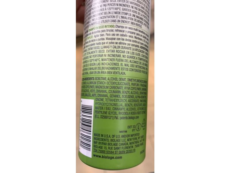 Biolage All-In-One Intense Dry Shampoo, Rice Starch, 5 fl oz/91 g