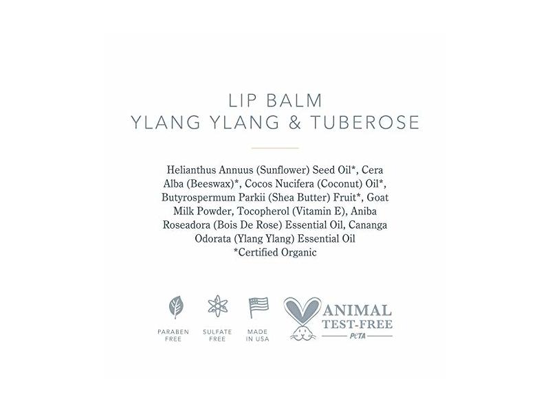 Beekman 1802 Lip Balm Ylang Ylang & Tuberose - Luxuriously Moisturizing Goat Milk Lip Balm - 0.15 oz