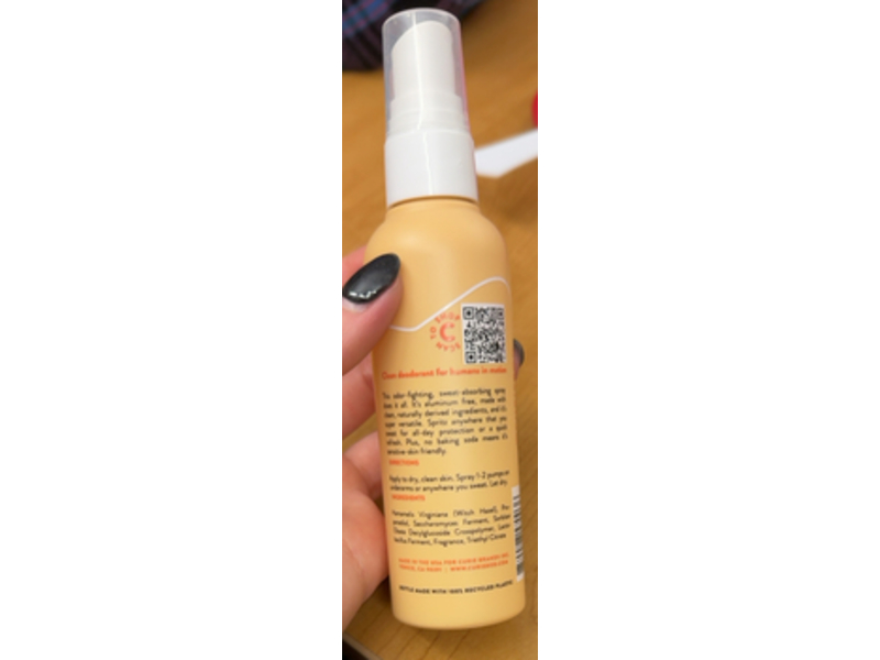 Curie Full Body Deodorant Spray, Orange Neroli, 3 oz/85 g