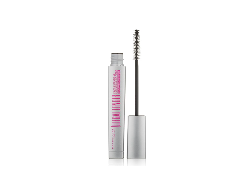 Maybelline Illegal Length Fiber Extensions Waterproof Mascara, 940 Blackest Black , 0.22 fl oz