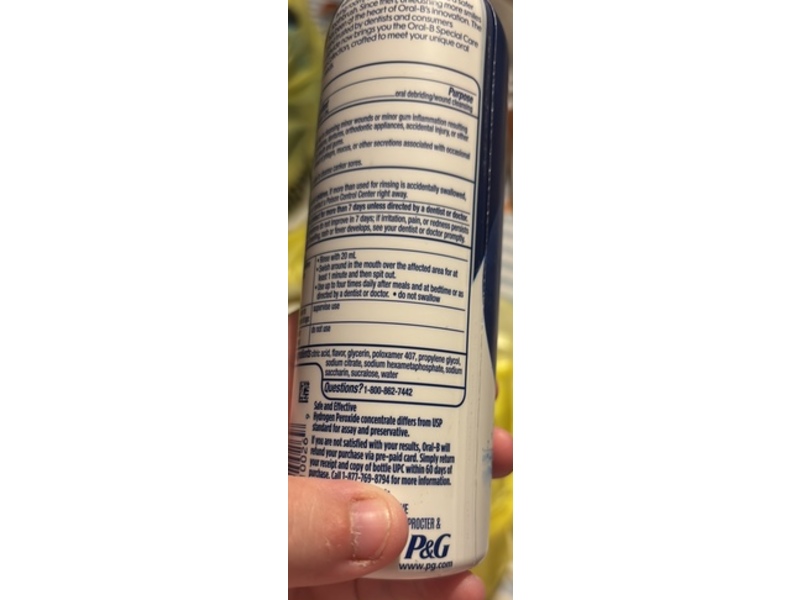 Oral-B Mouth Sore Oral Rinse, Soothing Mint, 8 fl oz/237 mL