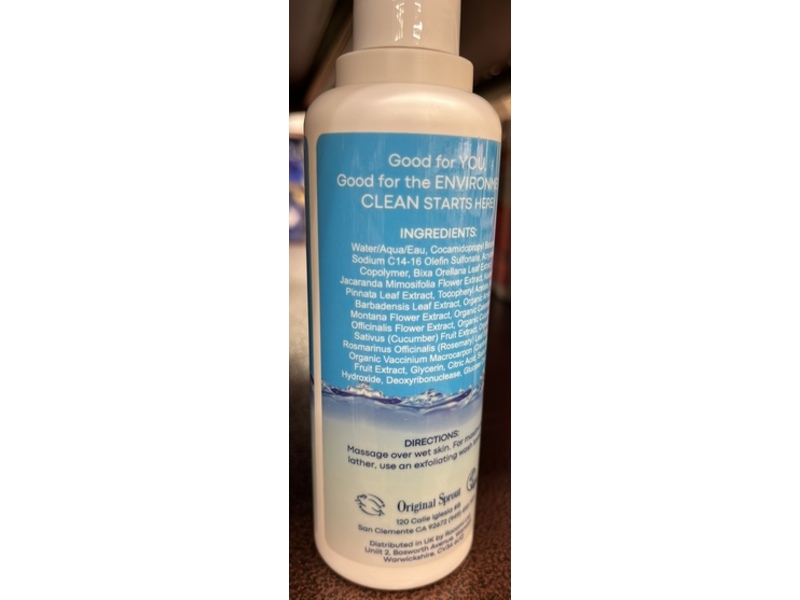 Original Sprout Coastal Collection Body Wash, Fragrance Free, 8 fl oz/236 mL