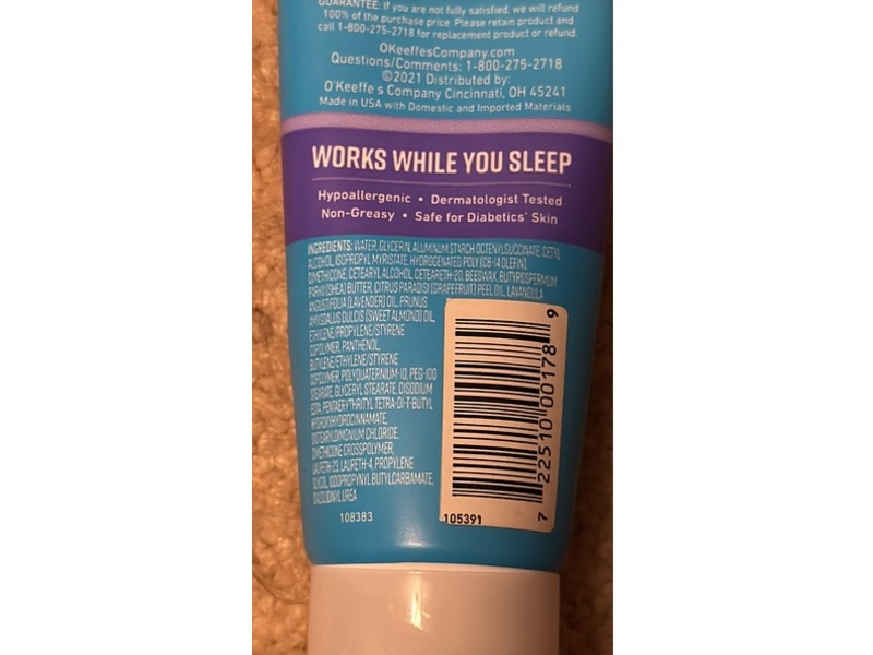 O'Keeffe's Helathy Feet Night Treatment Cream, 3 oz/85 g