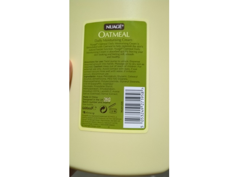 Nuage Daily Moisturising Cream, Oatmeal , 600 mL