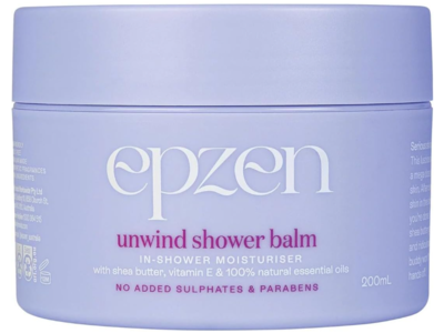 Epzen Unwind Shower Balm, Shea Butter, Vitamin E & Essential Oils, 200 mL