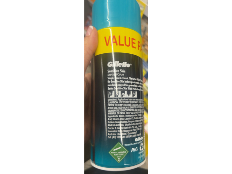 Gillette Sensitive Skin Shave Foam, 333 g