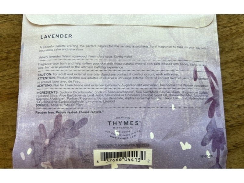Thymes Bath Salts, Lavender, 2 oz/60 g